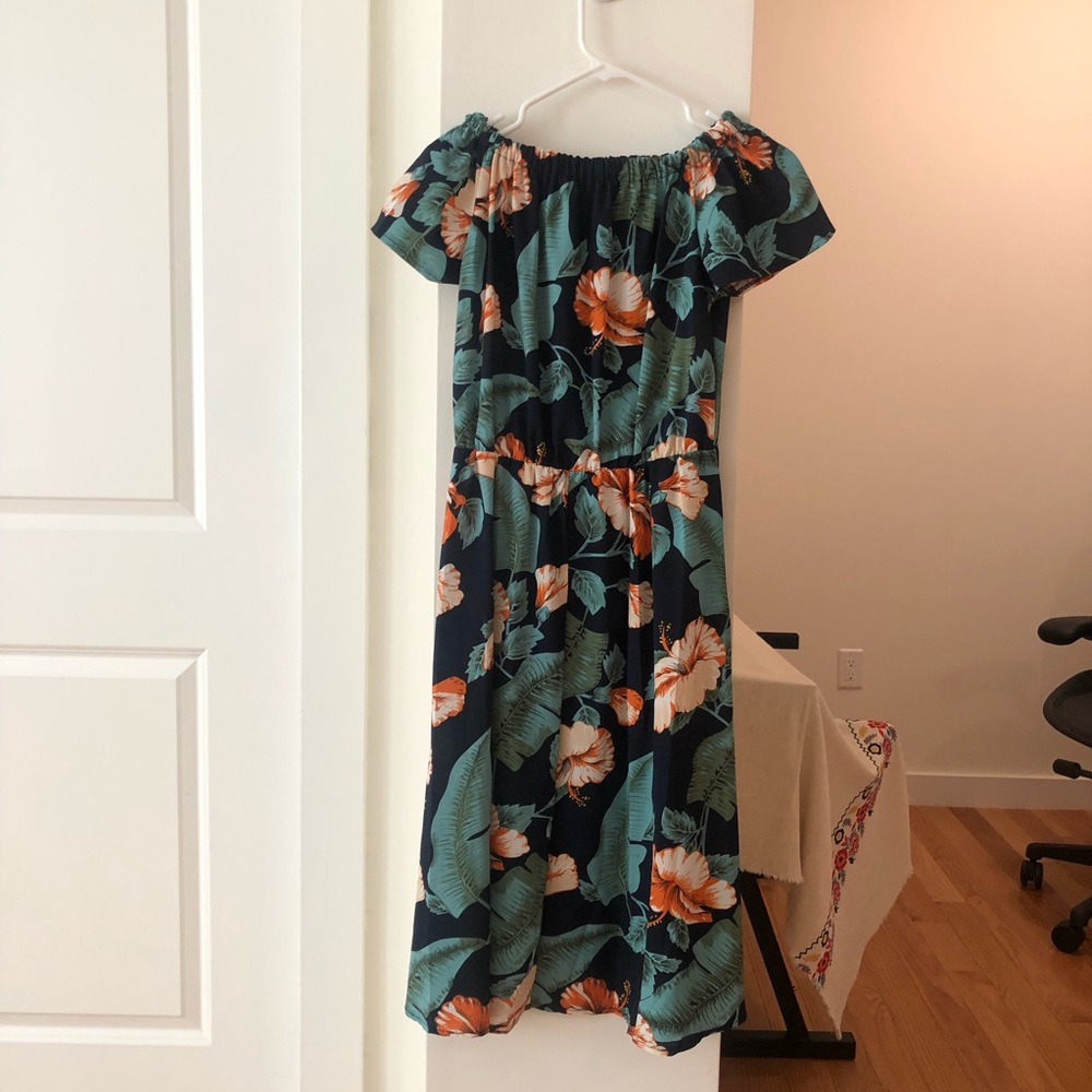 Off-shoulder floral dress
